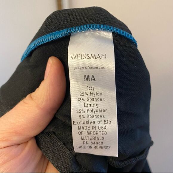 Weissman Balera Dance Costume teal blue dress Make It Rain 10920 Adult medium MA - Picture 10 of 13